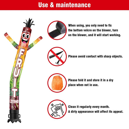 6 10 15 20FT Tall Fruit Stand Waving Inflatable Tube Man(Blower Not Included) - goodeny