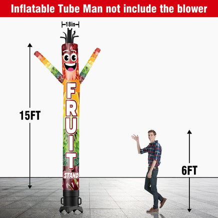 6 10 15 20FT Tall Fruit Stand Waving Inflatable Tube Man(Blower Not Included) - goodeny