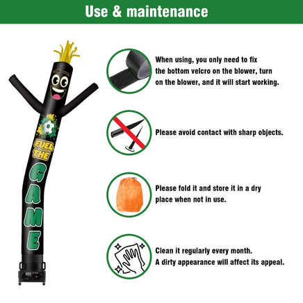 6 10 15 20FT Tall Fuel The Game Waving Inflatable Tube Man(Blower Not Included) - goodeny