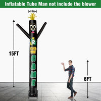 6 10 15 20FT Tall Fuel The Game Waving Inflatable Tube Man(Blower Not Included) - goodeny