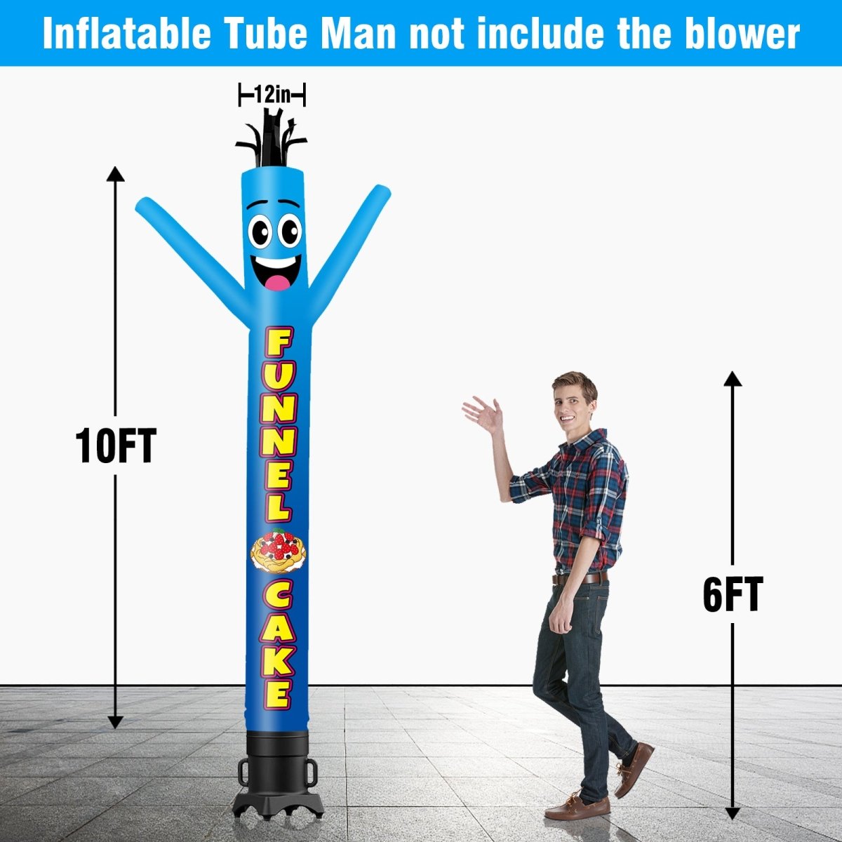 6 10 15 20FT Tall Funnel Cake Inflatable Tube Man-goodeny| goodeny
