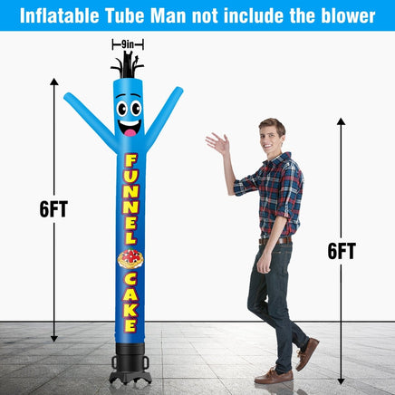 6 10 15 20FT Tall Funnel Cake Waving Inflatable Tube Man(Blower Not Included) - goodeny