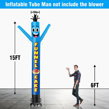 6 10 15 20FT Tall Funnel Cake Waving Inflatable Tube Man(Blower Not Included) - goodeny
