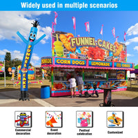 6 10 15 20FT Tall Funnel Cake Waving Inflatable Tube Man(Blower Not Included) - goodeny