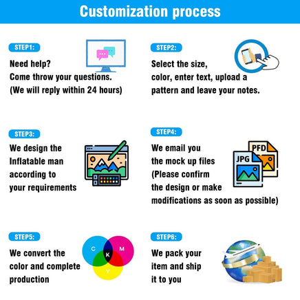 6 10 15 20FT Tall Funnel Cake Waving Inflatable Tube Man(Blower Not Included) - goodeny