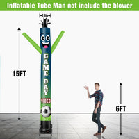 6 10 15 20FT Tall Game Day Vibes Waving Inflatable Tube Man(Blower Not Included) - goodeny