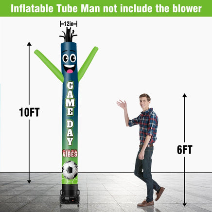 6 10 15 20FT Tall Game Day Vibes Waving Inflatable Tube Man(Blower Not Included) - goodeny