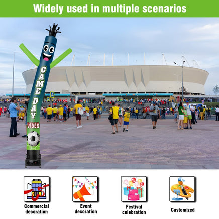 6 10 15 20FT Tall Game Day Vibes Waving Inflatable Tube Man(Blower Not Included) - goodeny