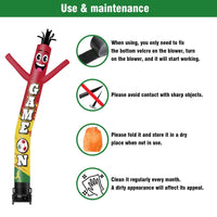 6 10 15 20FT Tall Game On Waving Inflatable Tube Man(Blower Not Included) - goodeny