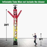 6 10 15 20FT Tall Game On Waving Inflatable Tube Man(Blower Not Included) - goodeny