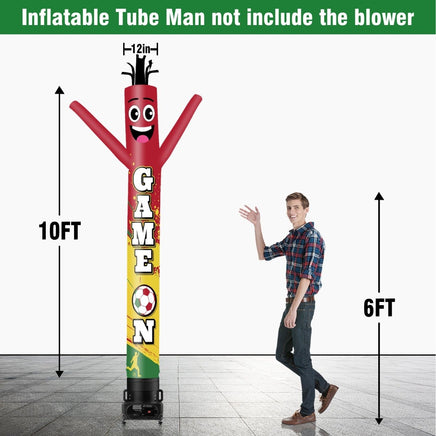 6 10 15 20FT Tall Game On Waving Inflatable Tube Man(Blower Not Included) - goodeny