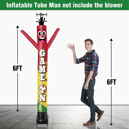 6 10 15 20FT Tall Game On Waving Inflatable Tube Man(Blower Not Included) - goodeny