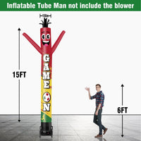 6 10 15 20FT Tall Game On Waving Inflatable Tube Man(Blower Not Included) - goodeny