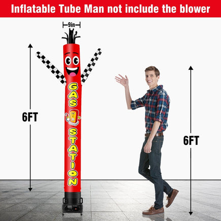 6 10 15 20FT Tall Gas Station Waving Inflatable Tube Man(Blower Not Included) - goodeny