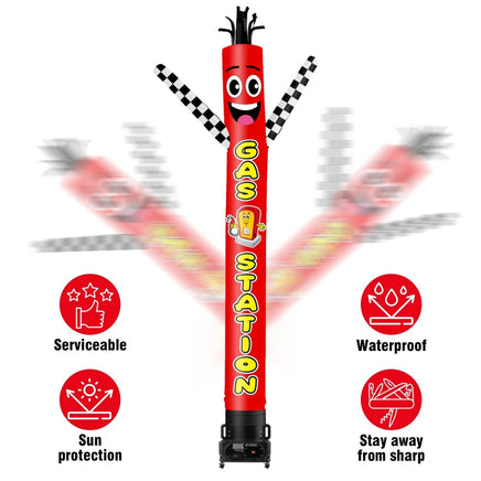 6 10 15 20FT Tall Gas Station Waving Inflatable Tube Man(Blower Not Included) - goodeny