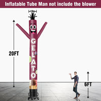 6 10 15 20FT Tall Gelato Waving Inflatable Tube Man(Blower Not Included) - goodeny