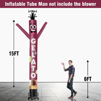 6 10 15 20FT Tall Gelato Waving Inflatable Tube Man(Blower Not Included) - goodeny