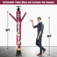 6 10 15 20FT Tall Gelato Waving Inflatable Tube Man(Blower Not Included) - goodeny
