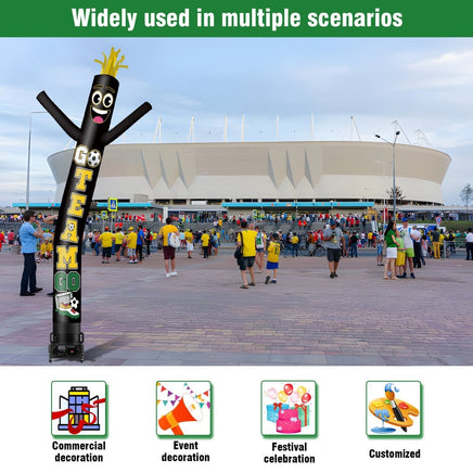 6 10 15 20FT Tall Go Team Go Waving Inflatable Tube Man(Blower Not Included) - goodeny