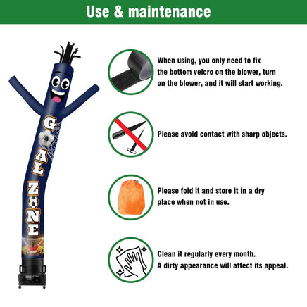 6 10 15 20FT Tall Goal Zone Waving Inflatable Tube Man(Blower Not Included) - goodeny