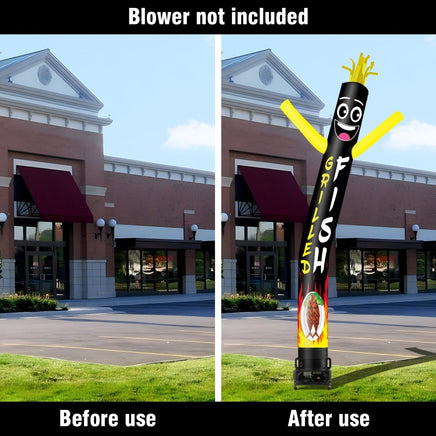 6 10 15 20FT Tall Grilled Fish Waving Inflatable Tube Man(Blower Not Included) - goodeny
