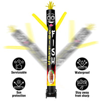 6 10 15 20FT Tall Grilled Fish Waving Inflatable Tube Man(Blower Not Included) - goodeny