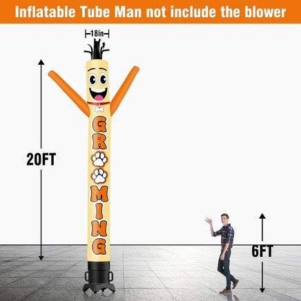 6 10 15 20FT Tall Grooming Waving Inflatable Tube Man(Blower Not Included) - goodeny