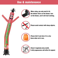6 10 15 20FT Tall Guava Waving Inflatable Tube Man(Blower Not Included) - goodeny