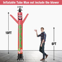 6 10 15 20FT Tall Guava Waving Inflatable Tube Man(Blower Not Included) - goodeny