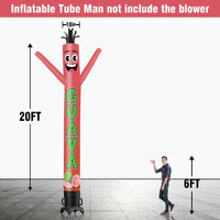 6 10 15 20FT Tall Guava Waving Inflatable Tube Man(Blower Not Included) - goodeny