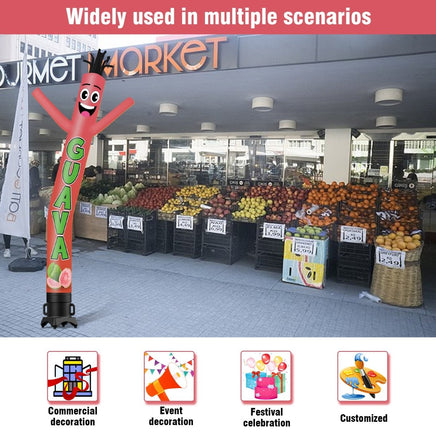 6 10 15 20FT Tall Guava Waving Inflatable Tube Man(Blower Not Included) - goodeny
