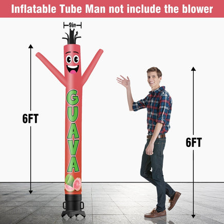 6 10 15 20FT Tall Guava Waving Inflatable Tube Man(Blower Not Included) - goodeny
