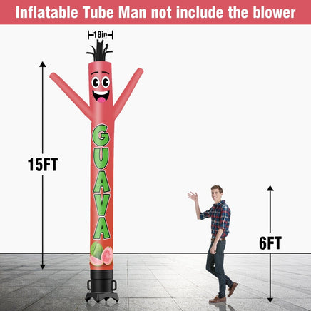 6 10 15 20FT Tall Guava Waving Inflatable Tube Man(Blower Not Included) - goodeny