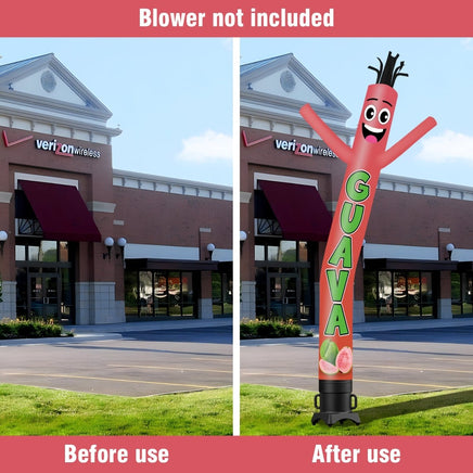 6 10 15 20FT Tall Guava Waving Inflatable Tube Man(Blower Not Included) - goodeny