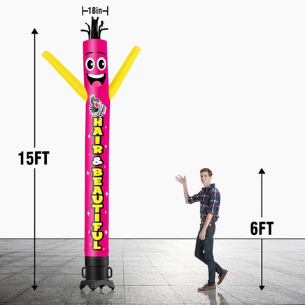 6 10 15 20FT Tall Hair & Beautiful Waving Inflatable Tube Man(Blower Not Included) - goodeny