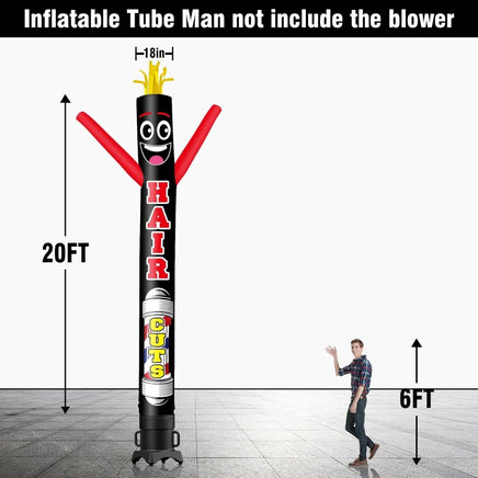 6 10 15 20FT Tall Hair Cuts Waving Inflatable Tube Man(Blower Not Included) - goodeny