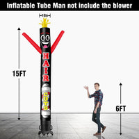 6 10 15 20FT Tall Hair Cuts Waving Inflatable Tube Man(Blower Not Included) - goodeny