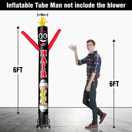 6 10 15 20FT Tall Hair Cuts Waving Inflatable Tube Man(Blower Not Included) - goodeny