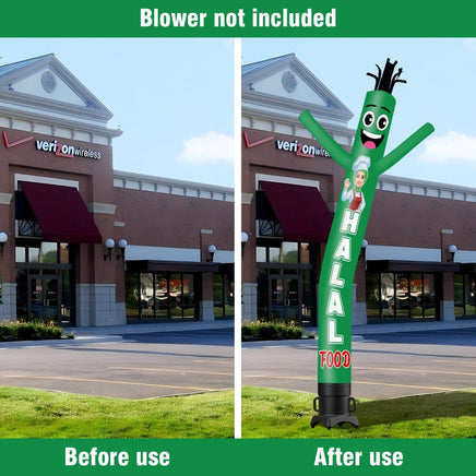 6 10 15 20FT Tall Halal Food Waving Inflatable Tube Man(Blower Not Included) - goodeny