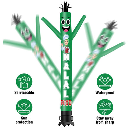 6 10 15 20FT Tall Halal Food Waving Inflatable Tube Man(Blower Not Included) - goodeny