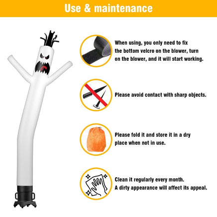 6 10 15 20FT Tall Halloween Ghost Waving Inflatable Tube Man(Blower Not Included) - goodeny