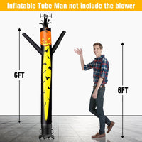 6 10 15 20FT Tall Halloween Pumpkin Waving Inflatable Tube Man(Blower Not Included) - goodeny