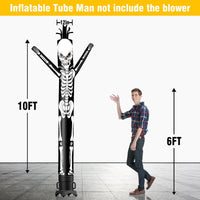 6 10 15 20FT Tall Halloween Skeleton Waving Inflatable Tube Man(Blower Not Included) - goodeny