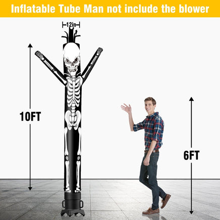 6 10 15 20FT Tall Halloween Skeleton Waving Inflatable Tube Man(Blower Not Included) - goodeny