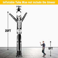 6 10 15 20FT Tall Halloween Skeleton Waving Inflatable Tube Man(Blower Not Included) - goodeny