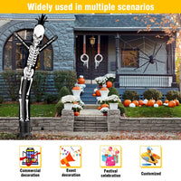 6 10 15 20FT Tall Halloween Skeleton Waving Inflatable Tube Man(Blower Not Included) - goodeny