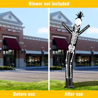 6 10 15 20FT Tall Halloween Skeleton Waving Inflatable Tube Man(Blower Not Included) - goodeny