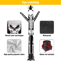 6 10 15 20FT Tall Halloween Skeleton Waving Inflatable Tube Man(Blower Not Included) - goodeny