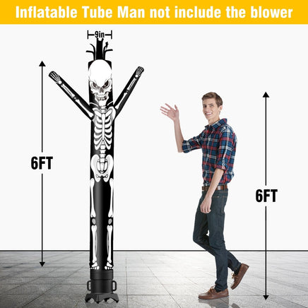 6 10 15 20FT Tall Halloween Skeleton Waving Inflatable Tube Man(Blower Not Included) - goodeny