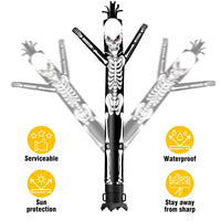 6 10 15 20FT Tall Halloween Skeleton Waving Inflatable Tube Man(Blower Not Included) - goodeny